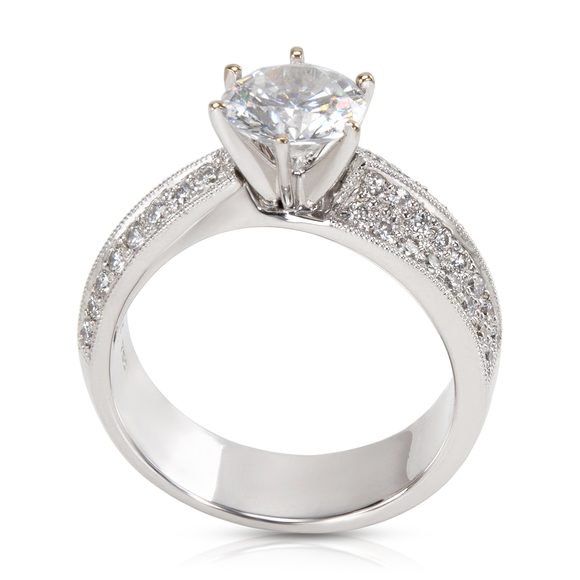 La Reina Diamond Engagement Ring Setting in 18KT Gold 0.49 ctw - Picture 3 of 4